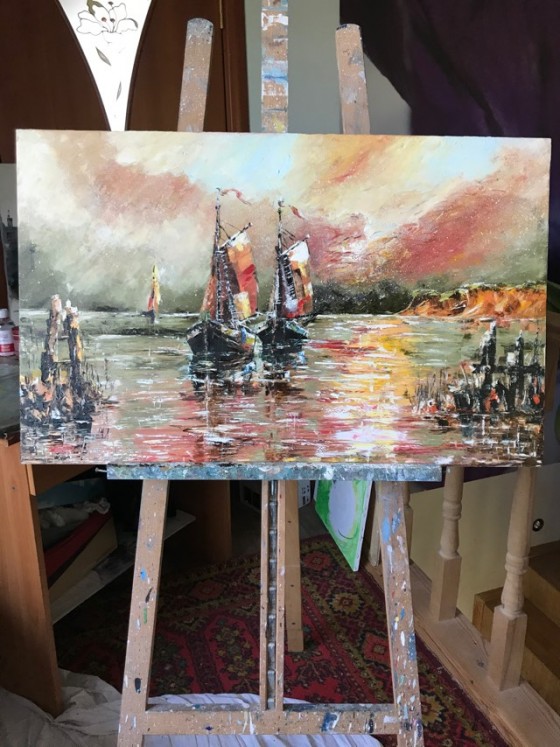 Painting маслом Корабли