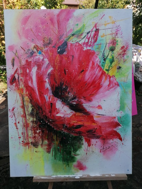 Painting маслом Красный мак