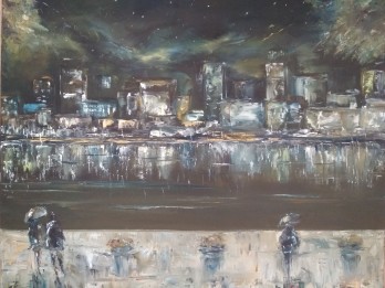 Painting маслом Городской пейзаж 
