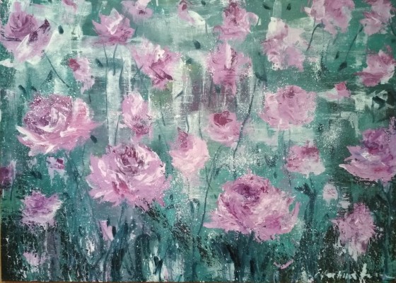 Painting маслом Абстрактные цветы