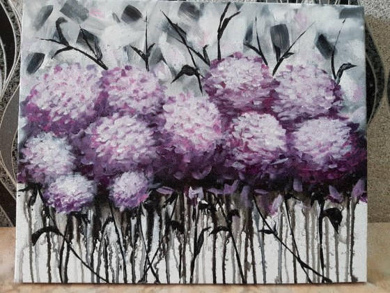 Painting акрилом Гартензия