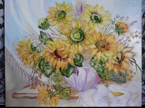 Painting маслом Соняхи