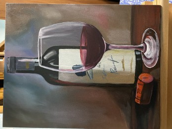 Painting маслом Бокал с вином