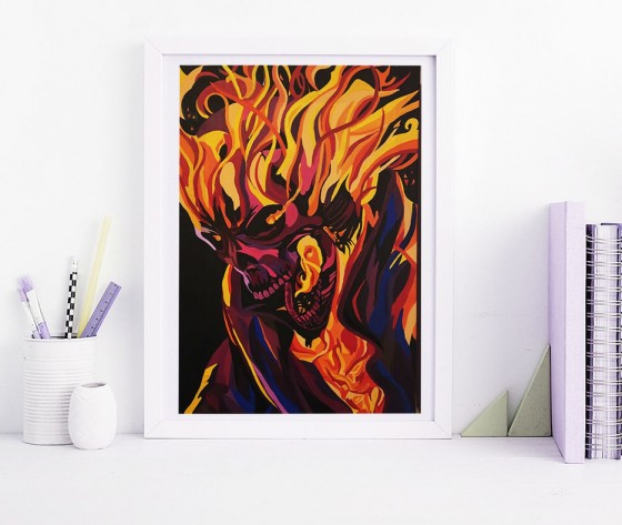 Painting акрилом Картина акрилом Ghost rider