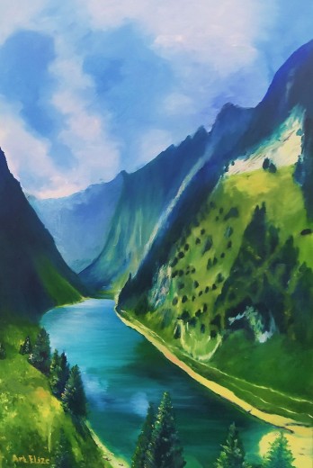 Painting маслом Летние Карпаты