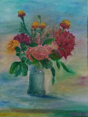 Painting маслом Домашний букет