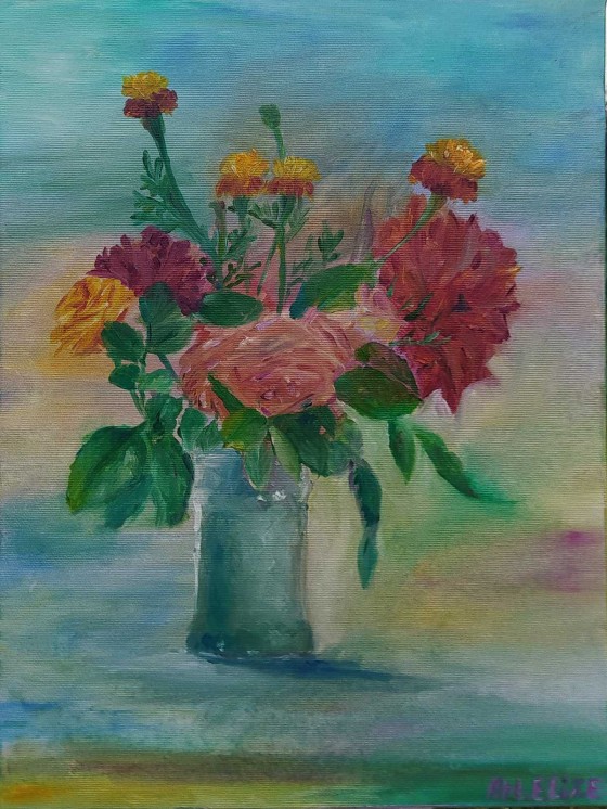 Painting маслом Домашний букет