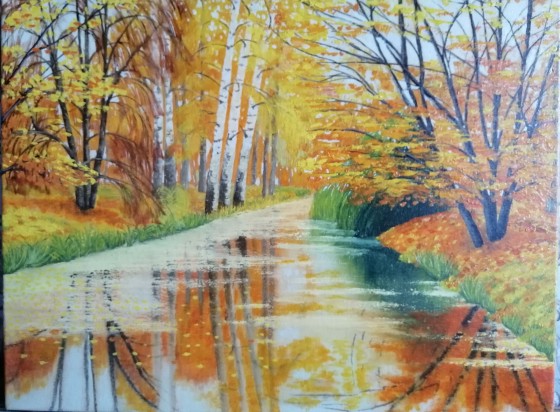 Painting маслом Осень золотая 