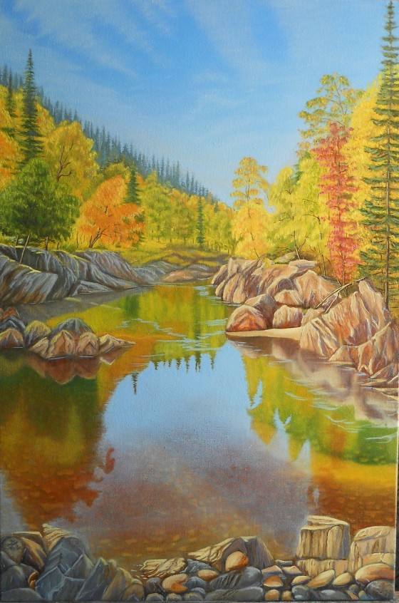 Painting маслом Осеннее зеркало