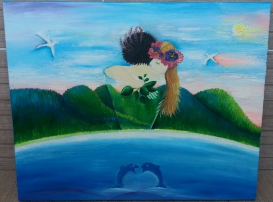 Painting маслом Картина маслом ,,Мир на двоих" 