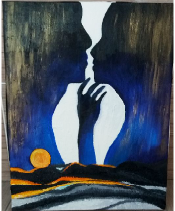 Painting маслом Картина маслом ,,Ночь"