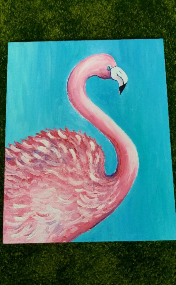 Painting маслом Картина маслом ,,Розовый фламинго" 