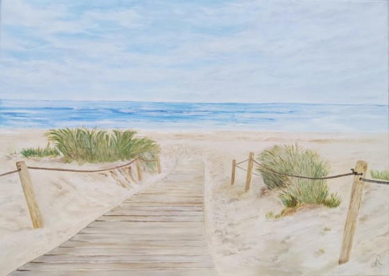 Painting маслом Пляж