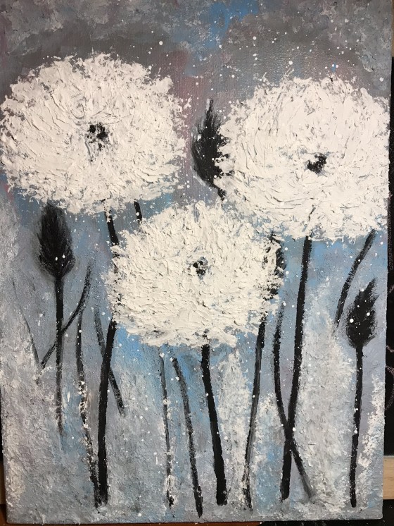 Painting акрилом Одуванчики