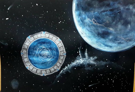 Painting в смешанной технике Звездные врата