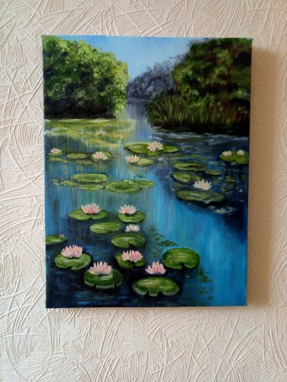 Painting маслом Пруд с кувшинками