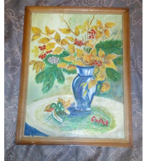 Painting маслом Осень на столе