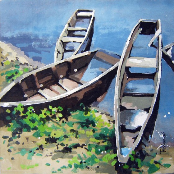 Painting акрилом Отдых на пенсии