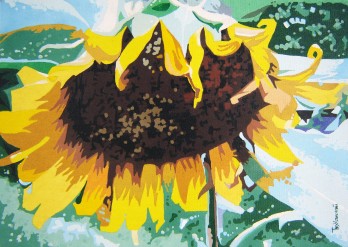 Painting акрилом Подсолнух