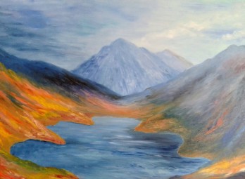 Painting маслом Сказочные горы