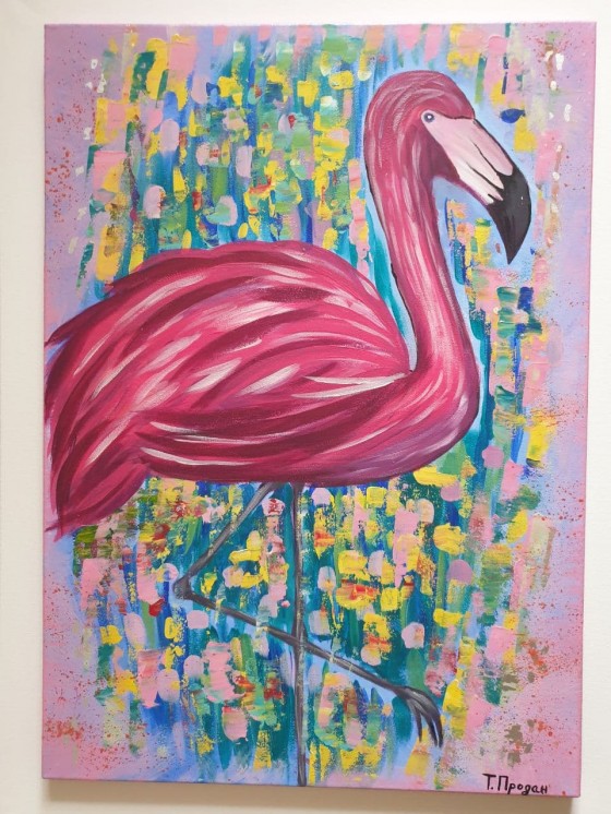 Painting акрилом Интерьерная картина "Розовый фдаминго"