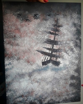 Painting акрилом Шторм у морі