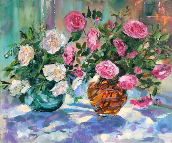 Painting маслом Чайные розы