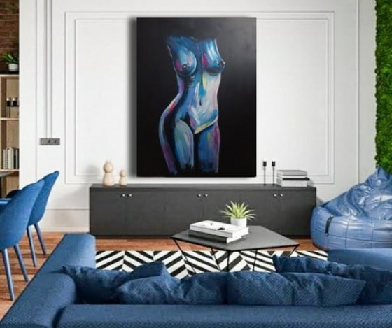 Painting акрилом Девушка