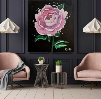 Painting акрилом Пион