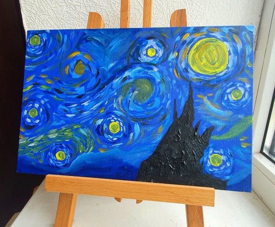 Painting маслом Звездная ночь, копия Ван Гог