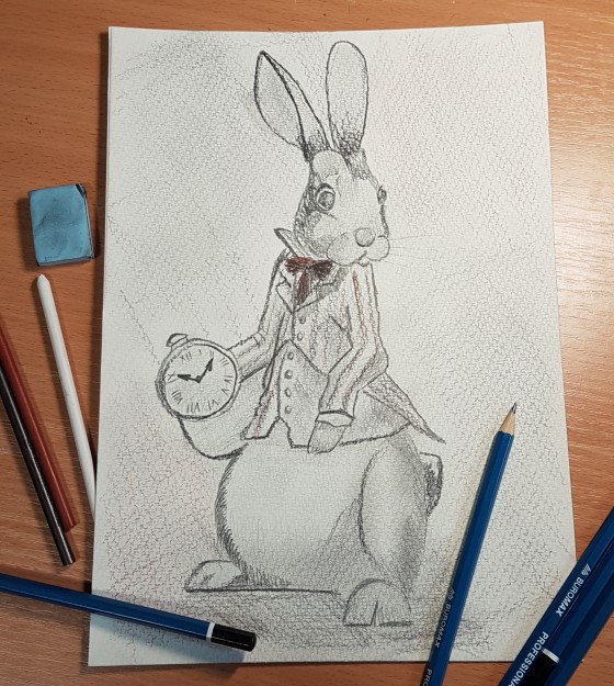 Painting карандашом Кролик