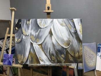 Painting акрилом Перья 
