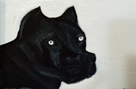 Painting маслом Питбуль
