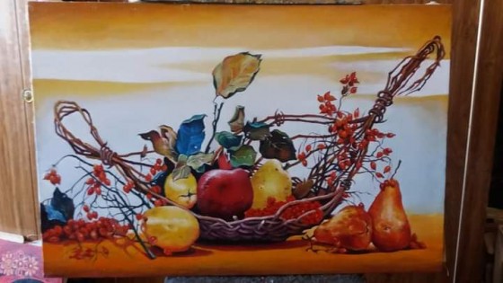 Painting маслом Корзина фруктов