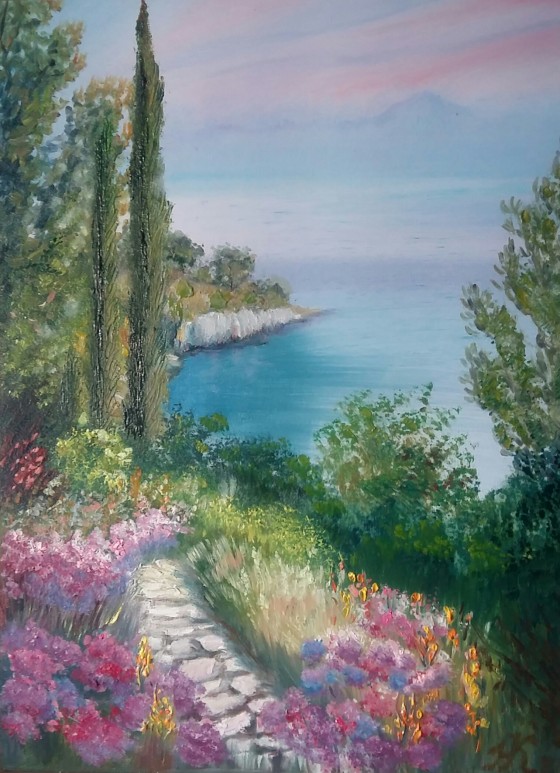 Painting маслом Середземноморський пейзаж 