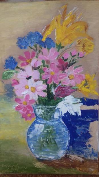 Painting маслом Картина маслом "Цветы в вазе" Оргалит 22×37 