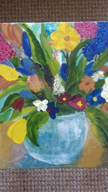 Painting маслом Картина Букет. Оргалит. 26х32см.