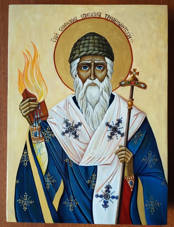 Painting в смешанной технике Спиридон Тримифу́нтский