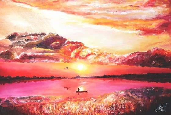 Painting маслом Закат