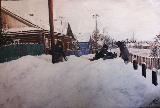 Painting маслом Зимние баталии