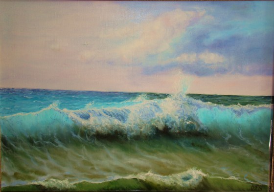 Painting маслом волна