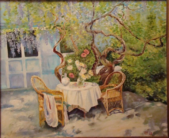 Painting маслом Глицинии цветут...