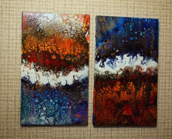 Painting акрилом Лед и пламя