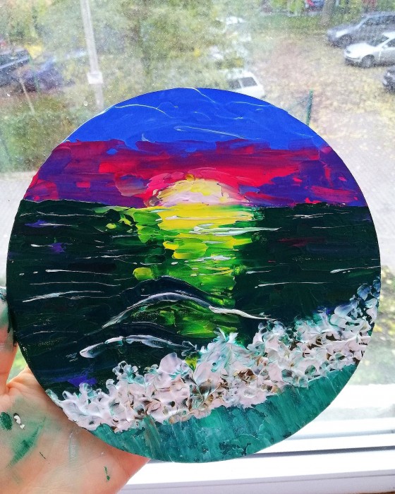 Painting акрилом Закат