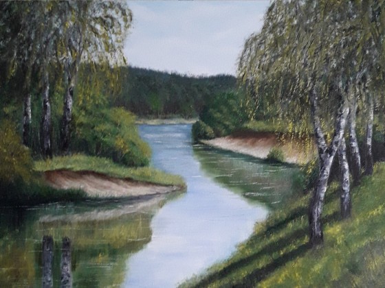 Painting маслом Березки