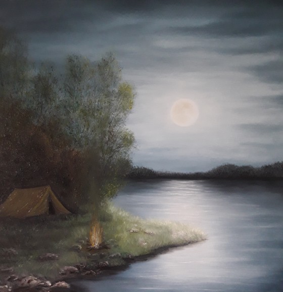 Painting маслом Лунная ночь 