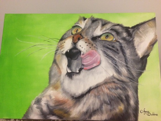 Painting маслом Кот.  Желание
