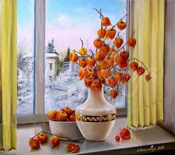 Painting маслом Зимний физалис