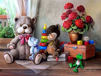 Painting маслом Три медвежонка