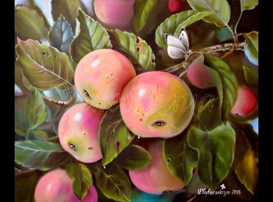 Painting маслом Наливные яблоки